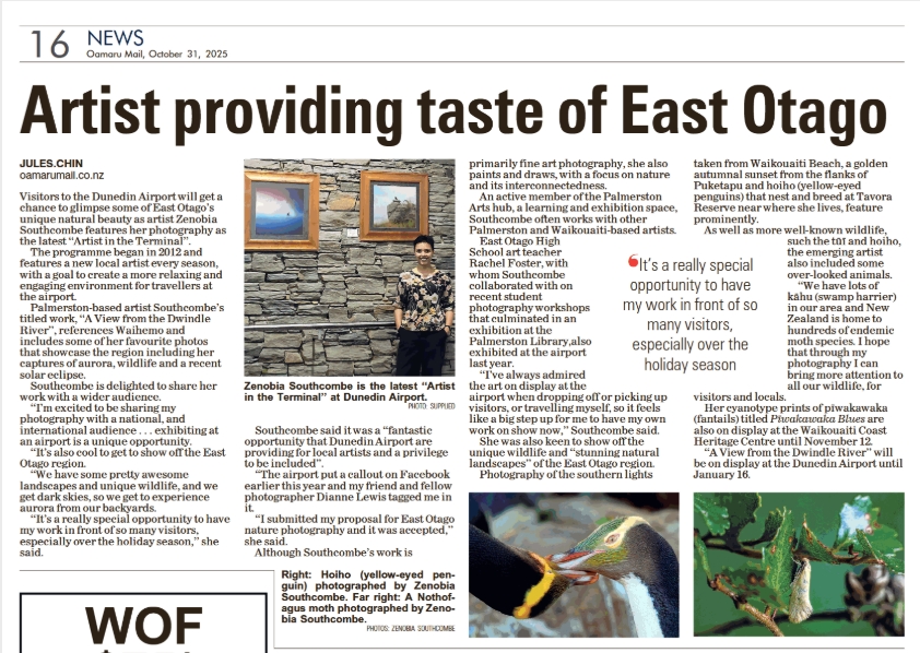 Ōamaru Mail: Artist providing taste of East Otago
