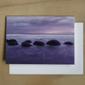Greeting Card: Moeraki Boulders Sunrise (Lavender)