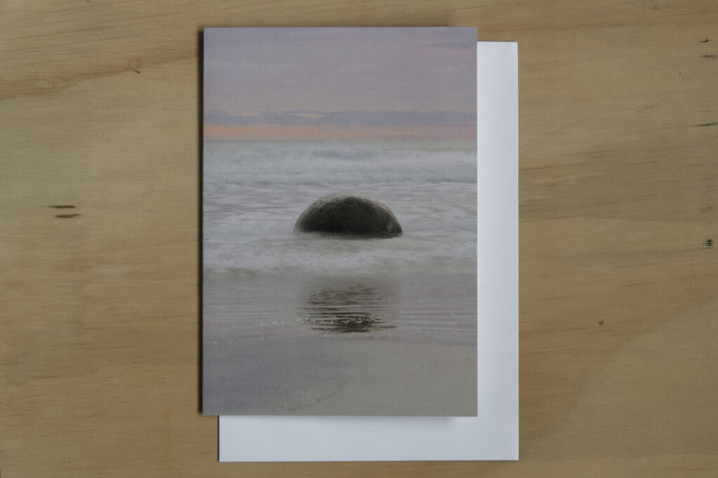 Greeting Card: Moeraki Boulders Sunrise (Portrait)