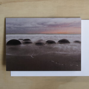 Greeting Card: Moeraki Boulders Sunrise (Apricot)