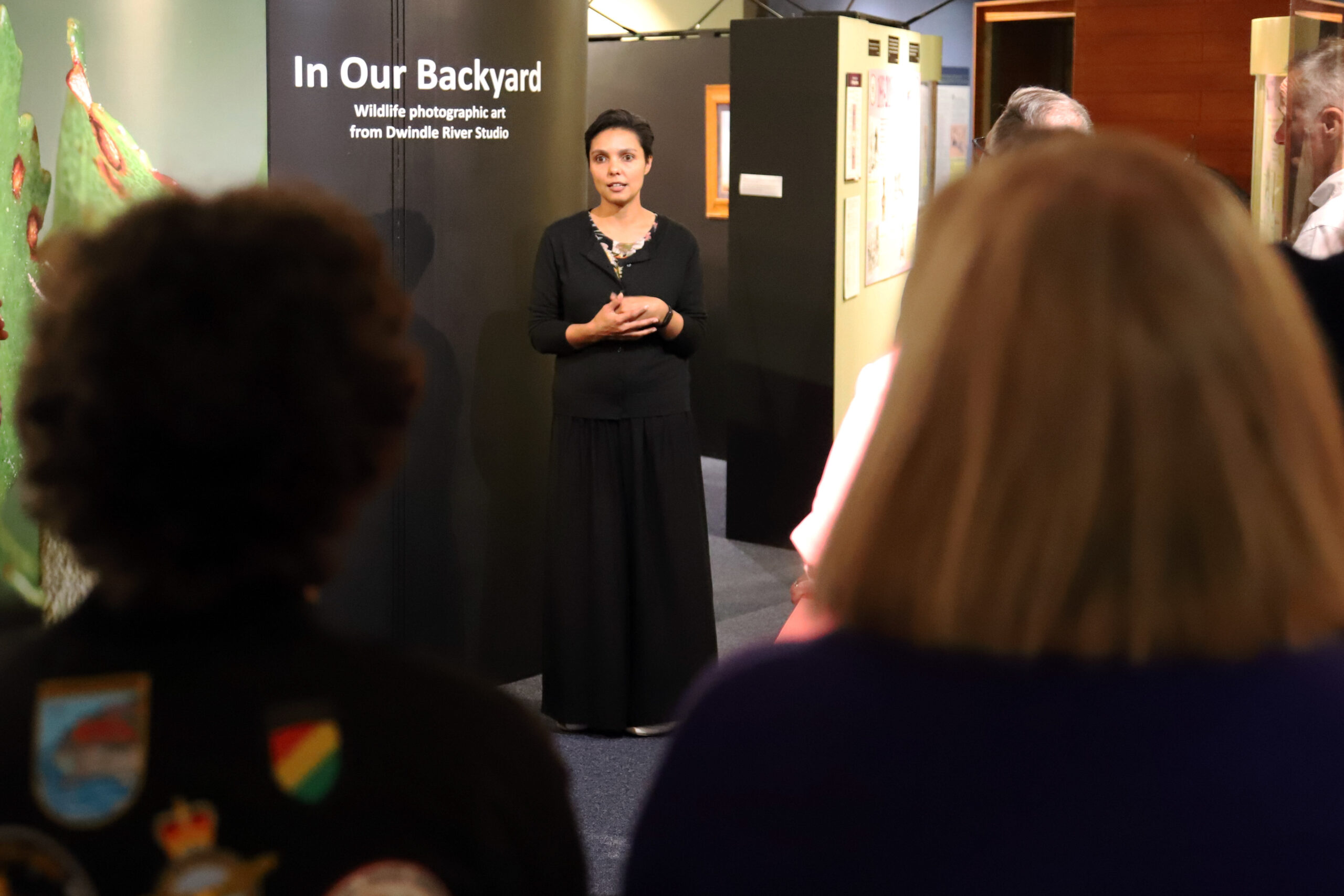Zenobia Southcombe of Dwindle River Studio with her exhibition at the South Canterbury Museum